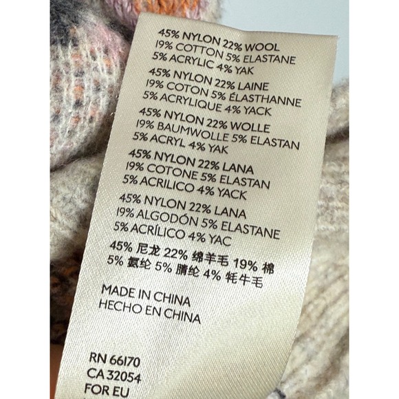 Anthropologie Emmy Cowl Neck Tunic Sweater Leopard Print Beige Pink Orange Sz M - Picture 7 of 10